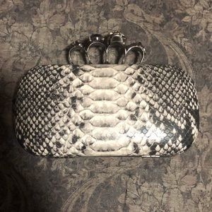 Knuckle Snakeskin Clutch
